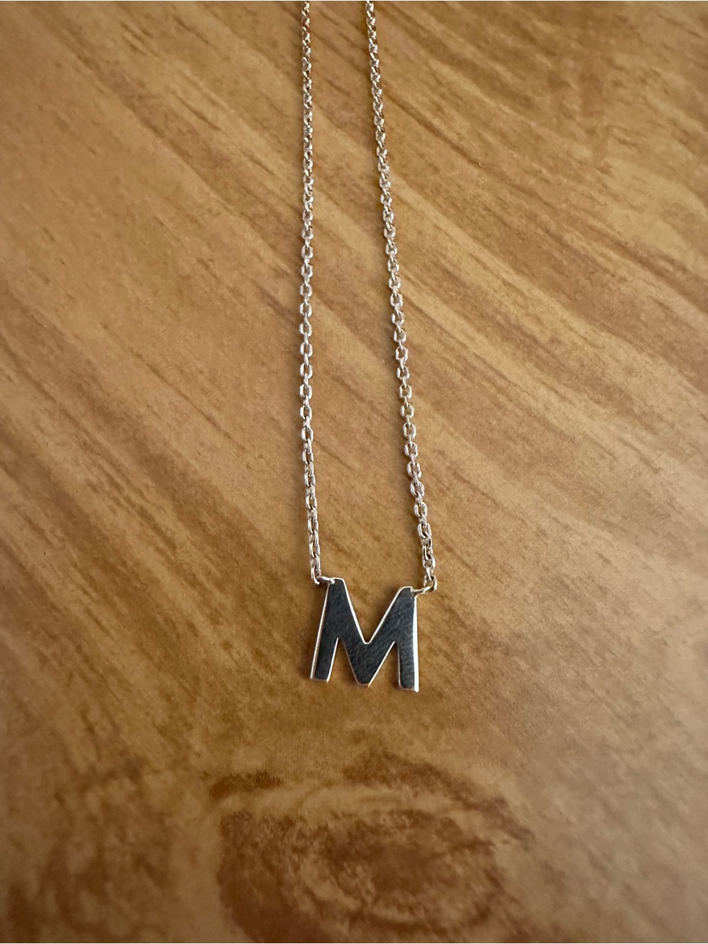 Mejuri M Pendant Necklace in Sterling silver